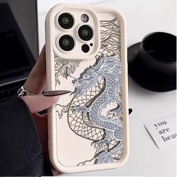 Θήκη τηλεφώνου Hot East Dragon Silicone για iPhone 16 11 12 13 14 15 Pro Max 7 8 Plus X XR XS MAX Mini Boy INS Fashion Θήκες τηλεφώνου