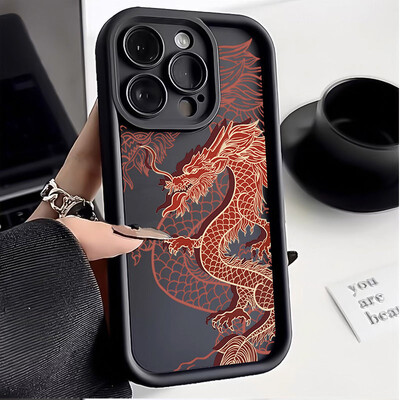 Θήκη τηλεφώνου Hot East Dragon Silicone για iPhone 16 11 12 13 14 15 Pro Max 7 8 Plus X XR XS MAX Mini Boy INS Fashion Θήκες τηλεφώνου