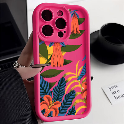 Θήκη τηλεφώνου σιλικόνης για iPhone 13 Pro Max 15 14 11 12 Pro XR XS Max X 7 8 14 15 Plus SE 2020 Μαλακό κάλυμμα λουλουδιών