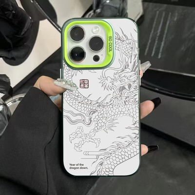 Luksuzna oklopna futrola Dragon Totem protiv pada za iPhone 16 Pro Max 15 14 13 12 11 Pro XR XS 7 8 Plus Zaštitna maska za objektiv Novo