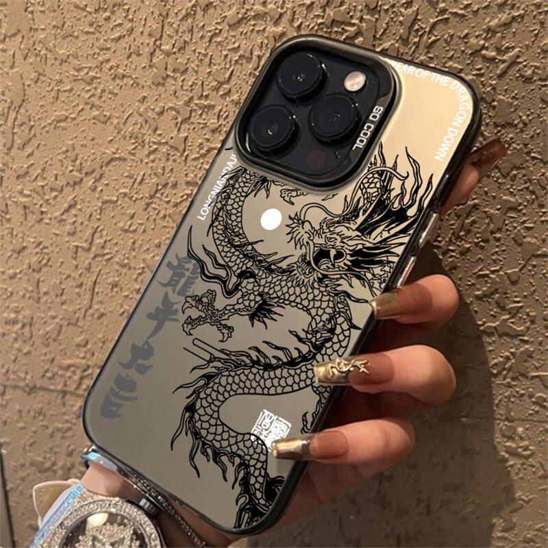 Luksuzna oklopna futrola Dragon Totem protiv pada za iPhone 16 Pro Max 15 14 13 12 11 Pro XR XS 7 8 Plus Zaštitna maska za objektiv Novo
