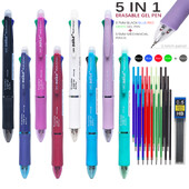 5 u 1 višebojna gel olovka s izmjenjivim punjenjem za olovku u 4 boje 1 automatska olovka za olovku Pribor za pisanje u školi