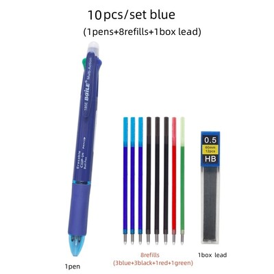 5 u 1 višebojna gel olovka s izmjenjivim punjenjem za olovku u 4 boje 1 automatska olovka za olovku Pribor za pisanje u školi