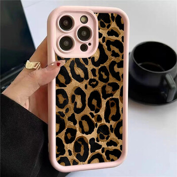 Γραφική θήκη τηλεφώνου σιλικόνης Leopard Print για iPhone 16 15 14 13 12 11 ProMax XS XR 7 8 14 Plus 15 Απαλό κάλυμμα προφυλακτήρα