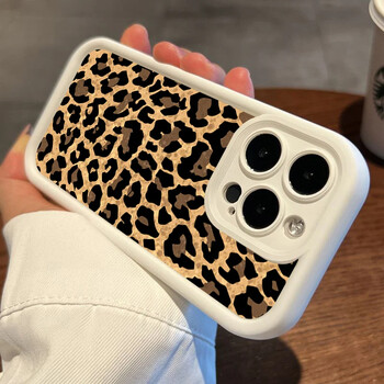 Γραφική θήκη τηλεφώνου σιλικόνης Leopard Print για iPhone 16 15 14 13 12 11 ProMax XS XR 7 8 14 Plus 15 Απαλό κάλυμμα προφυλακτήρα