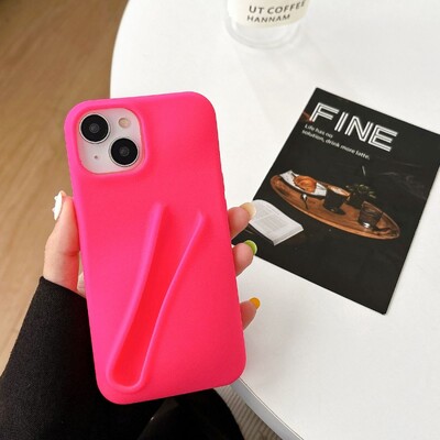 Луксозен минималистичен едноцветен калъф за iPhone 15 14 Plus 13 12 Mini 11 Pro Max Може да се монтира с капак Червило Не се доставя