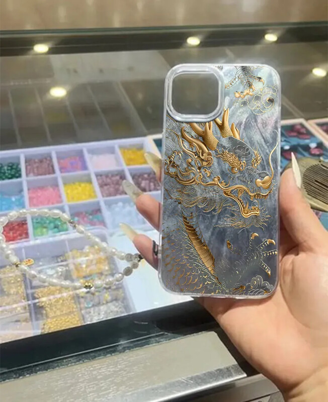 Luksuzni East Dragon Fashion za iPhone 16 15 14 13 12 11 Pro XR XS Max 7 8 Plus ShockCoveroof Anti-Drop Phone Y2k INS poklopac
