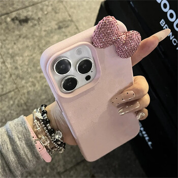 Luxury Glitter 3D Rhinestone Bowknot Litchi Pattern PU Δερμάτινη θήκη για iPhone 16 15 14 12 11 Pro Max 13 Mini X XR 7 8 Plus SE