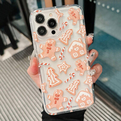 Dėklas iPhone 16 dėklui iPhone 15 Pro Max Santa Claus Elk Snowman Kalėdinis dėklas, skirtas iPhone 14 13 12 11 XS X XR 7 8 Plus dangtelis