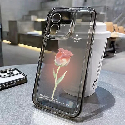 Tulip telefoniümbris iPhone'ile 13 11 12 14 15 16 Pro Max XR X XS Max 7 8 15 Plus põrutuskindel läbipaistev kate silikoonist pehme fundas