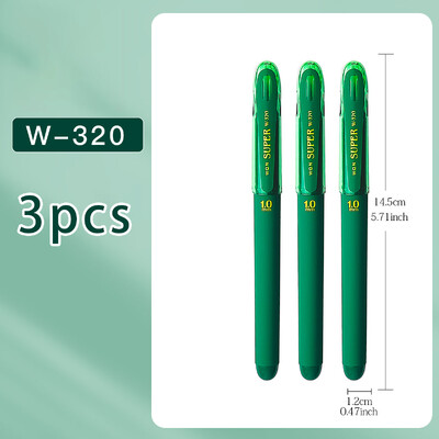 3 бр. Лилави, зелени и жълти комплекти гел химикалки с мастило, 1,0 мм, голям капацитет, естетични канцеларски материали, евтини неща за училищни предмети