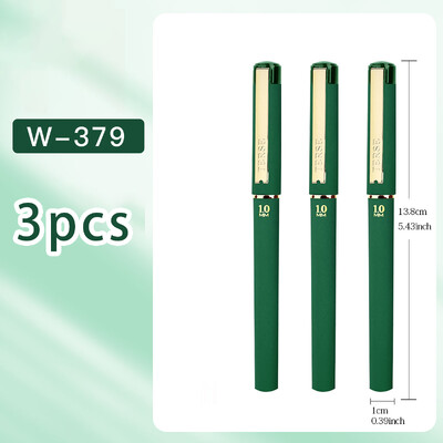 3 бр. Лилави, зелени и жълти комплекти гел химикалки с мастило, 1,0 мм, голям капацитет, естетични канцеларски материали, евтини неща за училищни предмети