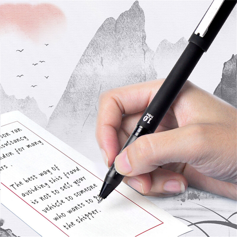 Прибиращи се гел химикалки, черно мастило, 1,0 мм, средна точка, химикалка с подпис, гладко писане, офис ученически пособия