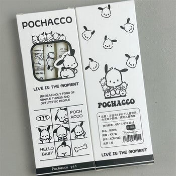 4 τεμ Sanrio Erasable στυλό Pochacco Cute, όμορφη, σε όμορφες όμορφες τυποποιημένες πρέσες, με βάση το νερό, στυλό γραφείου Signature στυλό γραφείου