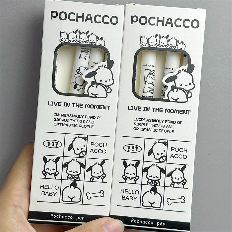 4 kom. Sanrio brisiva olovka Pochacco, slatka, zgodna, tiskana olovka u kutiji, olovka na bazi vode, uredska olovka s potpisom.