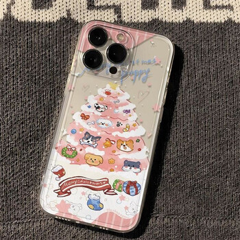 Θήκη τηλεφώνου Cute Dog Christmas Tree για iPhone 16 15 14 13 12 11 Pro Max XR XS MAX 7 8 PLUS MINI Y2K Αντικραδασμικά καλύμματα