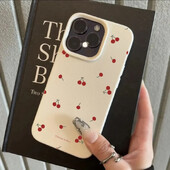 Cute Cartoon Cherry Lichee Pattern θήκη τηλεφώνου σιλικόνης για iPhone 16 15 14 13 12 11 Pro Max XS Max XR 14 15 16 Plus Cover Funda
