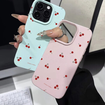 Cute Cartoon Cherry Lichee Pattern θήκη τηλεφώνου σιλικόνης για iPhone 16 15 14 13 12 11 Pro Max XS Max XR 14 15 16 Plus Cover Funda