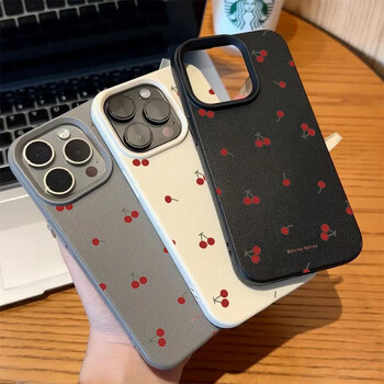 Cute Cartoon Cherry Lichee Pattern θήκη τηλεφώνου σιλικόνης για iPhone 16 15 14 13 12 11 Pro Max XS Max XR 14 15 16 Plus Cover Funda