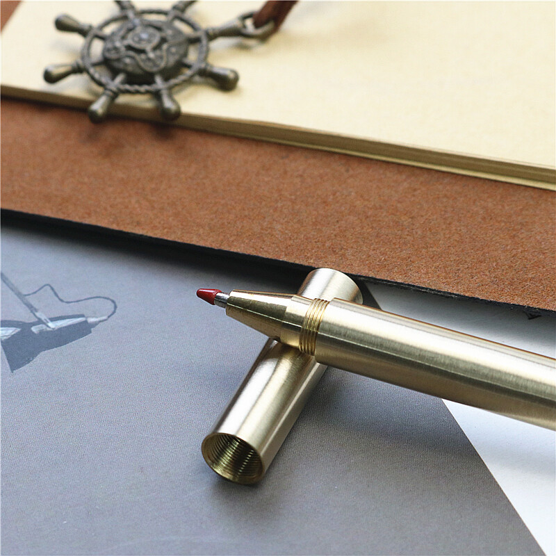 Prilagođeni izrezbareni tekst Visokokvalitetni čisti bakarno zlato Roler kemijska olovka 0,5 mm plavo crna gel olovka Poklon olovka za studente zaposlenika