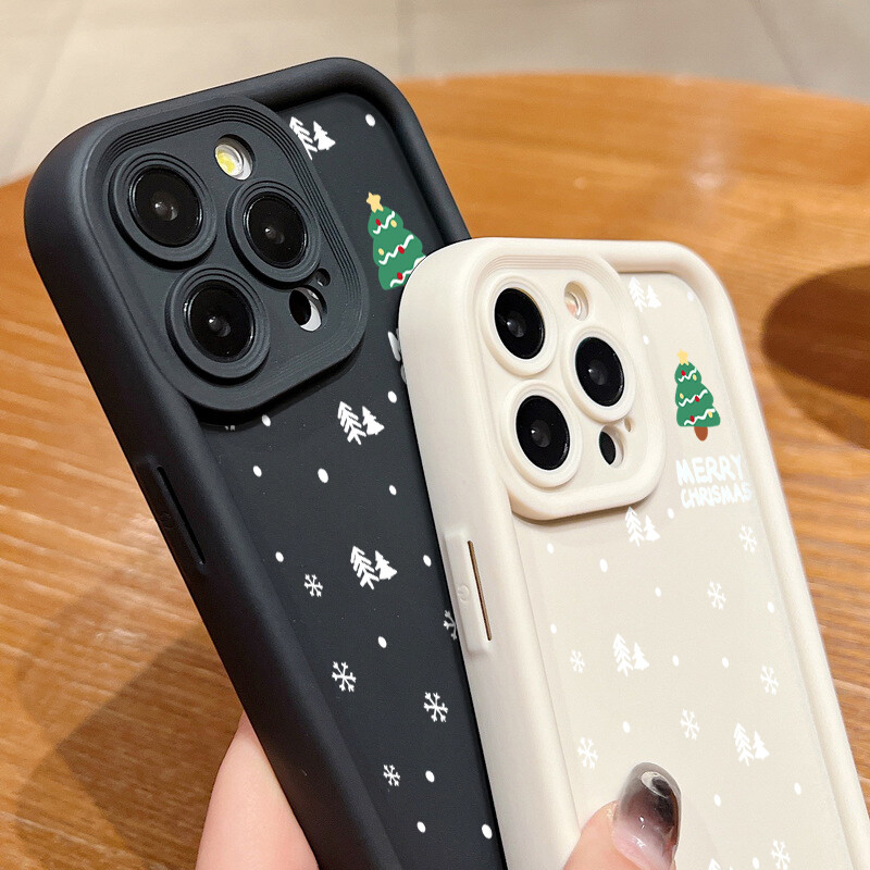 TPU maska s božićnim uzorkom za iPhone 16 15 Pro Max Plus 13 14 12 11 Pro Silikonska telefonska maska u boji slatkiša Soft Shell otporna na udarce