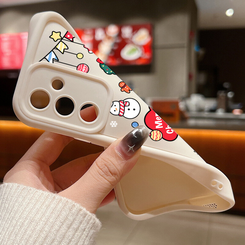 Priecīgus Ziemassvētkus karikatūru raksta futrālis Samsung Galaxy A55 A54 A53 A52 A14 A16 A35 A34 A25 A15 5G mīksts TPU silikona tālruņa vāciņš