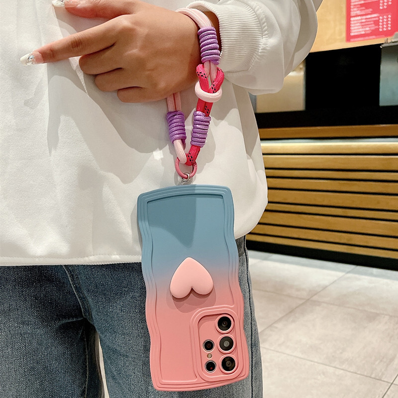 Love Heart Gradient narukvica za Samsung Galaxy S24 Ultra S23 S21 S20 FE S22 Plus Note 20 A55 A535 A25 A15 5G A05s A05