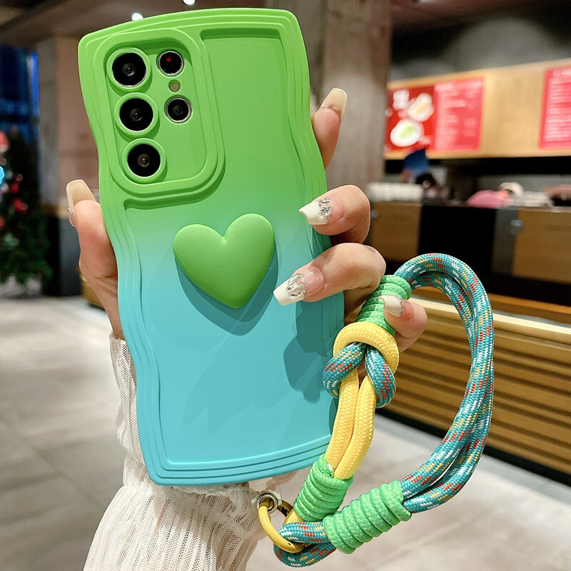 Love Heart Gradient narukvica za Samsung Galaxy S24 Ultra S23 S21 S20 FE S22 Plus Note 20 A55 A535 A25 A15 5G A05s A05