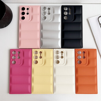 Θήκη Soft Down Jacket For Samsung Galaxy S23 S24 Ultra S22 S21 FE S20 A50 A51 A52 A53 A54 A55 A32 Note 20 Ultra Candy Color Case