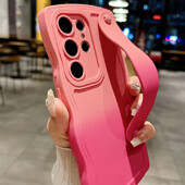 Gradient kovrčava valovita narukvica za Samsung Galaxy S24 Ultra S23 S21 S20 FE S22 Plus + Note 20 A55 A535 A25 A15 5G A05s A05