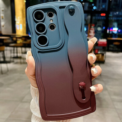 Gradient kovrčava valovita narukvica za Samsung Galaxy S24 Ultra S23 S21 S20 FE S22 Plus + Note 20 A55 A535 A25 A15 5G A05s A05