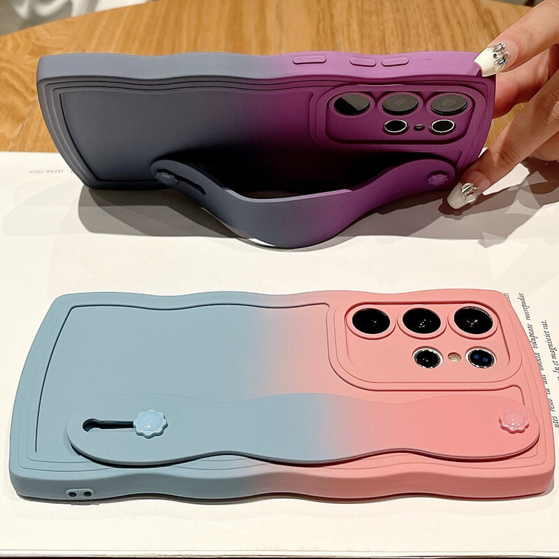 Gradient kovrčava valovita narukvica za Samsung Galaxy S24 Ultra S23 S21 S20 FE S22 Plus + Note 20 A55 A535 A25 A15 5G A05s A05