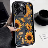 Ματ θήκη τηλεφώνου Sunflowers Printed για Samsung A16 A55 A54 5G A53 A52 A35 A34 A15 A14 S22 Plus S23 S24 S25 Ultra S21 FE Κάλυμμα