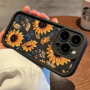 Ματ θήκη τηλεφώνου Sunflowers Printed για Samsung A16 A55 A54 5G A53 A52 A35 A34 A15 A14 S22 Plus S23 S24 S25 Ultra S21 FE Κάλυμμα