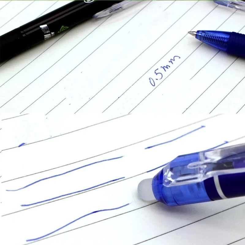 23 kom/set Izbrisiva gel olovka s tintom velikog kapaciteta 0,5 mm s kompletom za ponovno punjenje Uredski pribor za pisanje, crna/plava izbrisiva olovka s čarobnom tintom