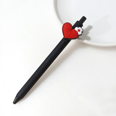 Медицинска сестра Доктор Гелови химикалки 0,5 мм Писаща писалка с черно мастило Сладък анимационен орнамент Прибиращи се Гелови химикалки Болнични консумативи