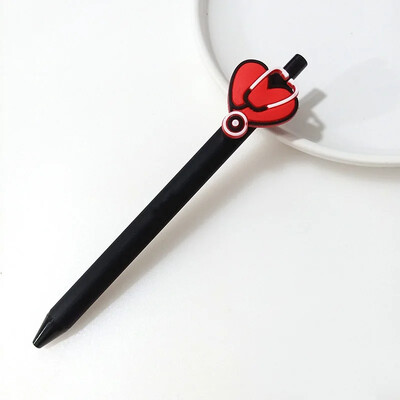 Медицинска сестра Доктор Гелови химикалки 0,5 мм Писаща писалка с черно мастило Сладък анимационен орнамент Прибиращи се Гелови химикалки Болнични консумативи