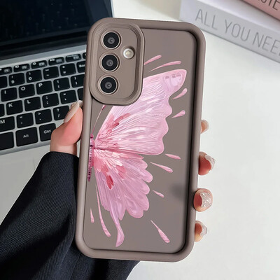 Θήκη τηλεφώνου με κορδόνι καρπού για Samsung A54 34 24 14 55 35 25 73 53 33 23 71 51 31 21 72 52 32 22 13 12 Pink Butterfly Cover