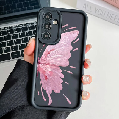 Θήκη τηλεφώνου με κορδόνι καρπού για Samsung A54 34 24 14 55 35 25 73 53 33 23 71 51 31 21 72 52 32 22 13 12 Pink Butterfly Cover