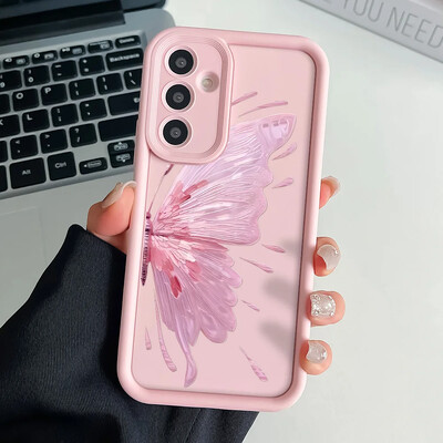 Θήκη τηλεφώνου με κορδόνι καρπού για Samsung A54 34 24 14 55 35 25 73 53 33 23 71 51 31 21 72 52 32 22 13 12 Pink Butterfly Cover