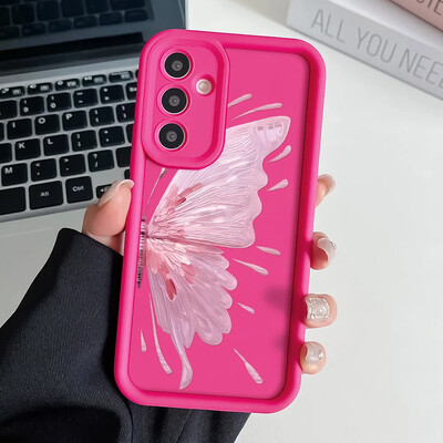 Θήκη τηλεφώνου με κορδόνι καρπού για Samsung A54 34 24 14 55 35 25 73 53 33 23 71 51 31 21 72 52 32 22 13 12 Pink Butterfly Cover