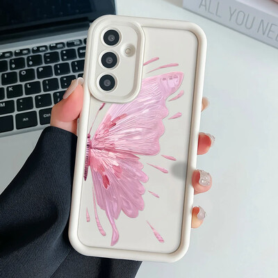 Θήκη τηλεφώνου με κορδόνι καρπού για Samsung A54 34 24 14 55 35 25 73 53 33 23 71 51 31 21 72 52 32 22 13 12 Pink Butterfly Cover