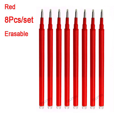 4 buc/set 0,7 mm stilou gel șters, mâner retractabil, birou, școală, papetărie, albastru, negru, roșu, cartuș de cerneală, tije de reumplere