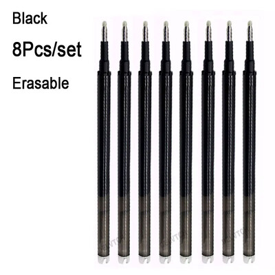 4 buc/set 0,7 mm stilou gel șters, mâner retractabil, birou, școală, papetărie, albastru, negru, roșu, cartuș de cerneală, tije de reumplere