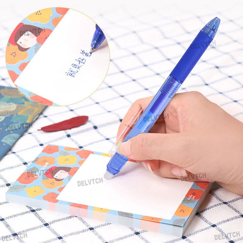4 buc/set 0,7 mm stilou gel șters, mâner retractabil, birou, școală, papetărie, albastru, negru, roșu, cartuș de cerneală, tije de reumplere
