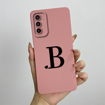 Για Samsung F13 Case Galaxy M13 4G Cute Initial Letters Πλήρης προστασία Θήκη τηλεφώνου SM-M136B Πίσω κάλυμμα από μαλακή σιλικόνη με προστασία από τους κραδασμούς