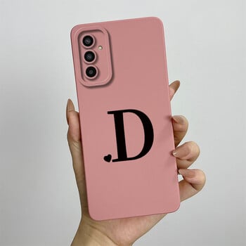 Για Samsung F13 Case Galaxy M13 4G Cute Initial Letters Πλήρης προστασία Θήκη τηλεφώνου SM-M136B Πίσω κάλυμμα από μαλακή σιλικόνη με προστασία από τους κραδασμούς