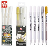 Sakura 3vnt rinkinys Gelly Roll Classic Highlight Pen gelio rašalo rašikliai Ryškiai baltas rašiklis Sketch Marker Auksinis sidabrinis paryškinimas