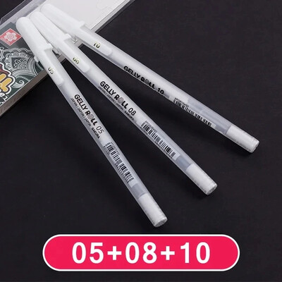 Sakura 3vnt rinkinys Gelly Roll Classic Highlight Pen gelio rašalo rašikliai Ryškiai baltas rašiklis Sketch Marker Auksinis sidabrinis paryškinimas