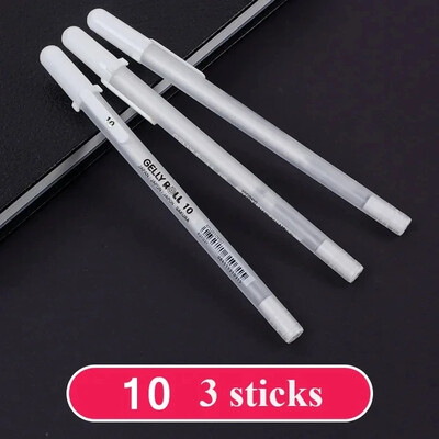 Sakura 3vnt rinkinys Gelly Roll Classic Highlight Pen gelio rašalo rašikliai Ryškiai baltas rašiklis Sketch Marker Auksinis sidabrinis paryškinimas